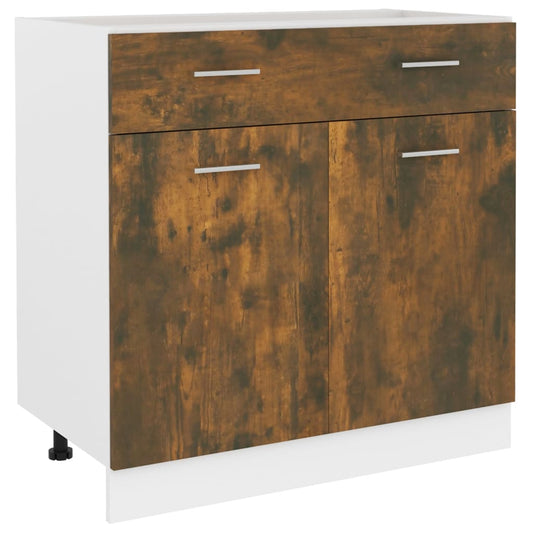 vidaXL Drawer Bottom Cabinet "Lyon" Smoked Oak 80x46x81,5 cm Engineered Wood