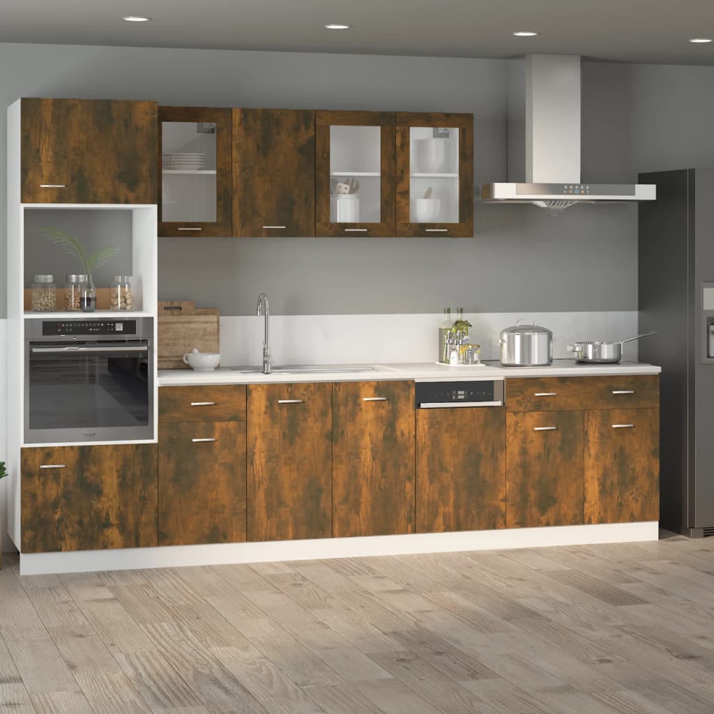 vidaXL Drawer Bottom Cabinet "Lyon" Smoked Oak 80x46x81,5 cm Engineered Wood