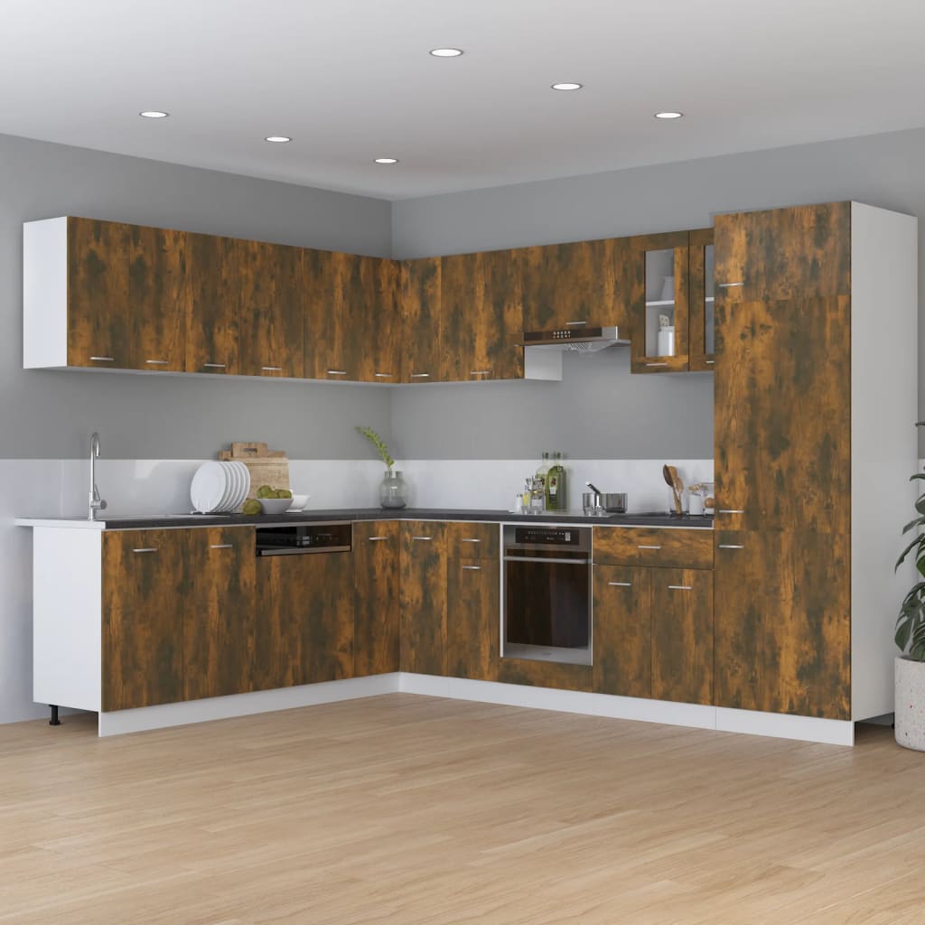 vidaXL Kitchen Cabinet "Lyon" Smoked Oak 75,5x75,5x81,5 cm Engineered Wood