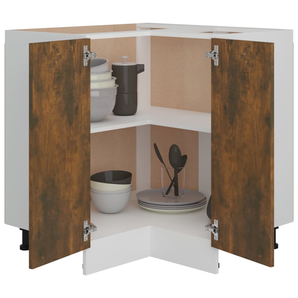 vidaXL Kitchen Cabinet "Lyon" Smoked Oak 75,5x75,5x81,5 cm Engineered Wood