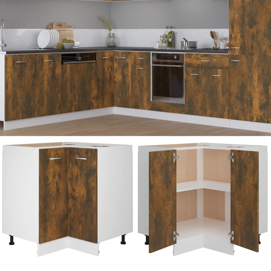 vidaXL Kitchen Cabinet "Lyon" Smoked Oak 75,5x75,5x81,5 cm Engineered Wood