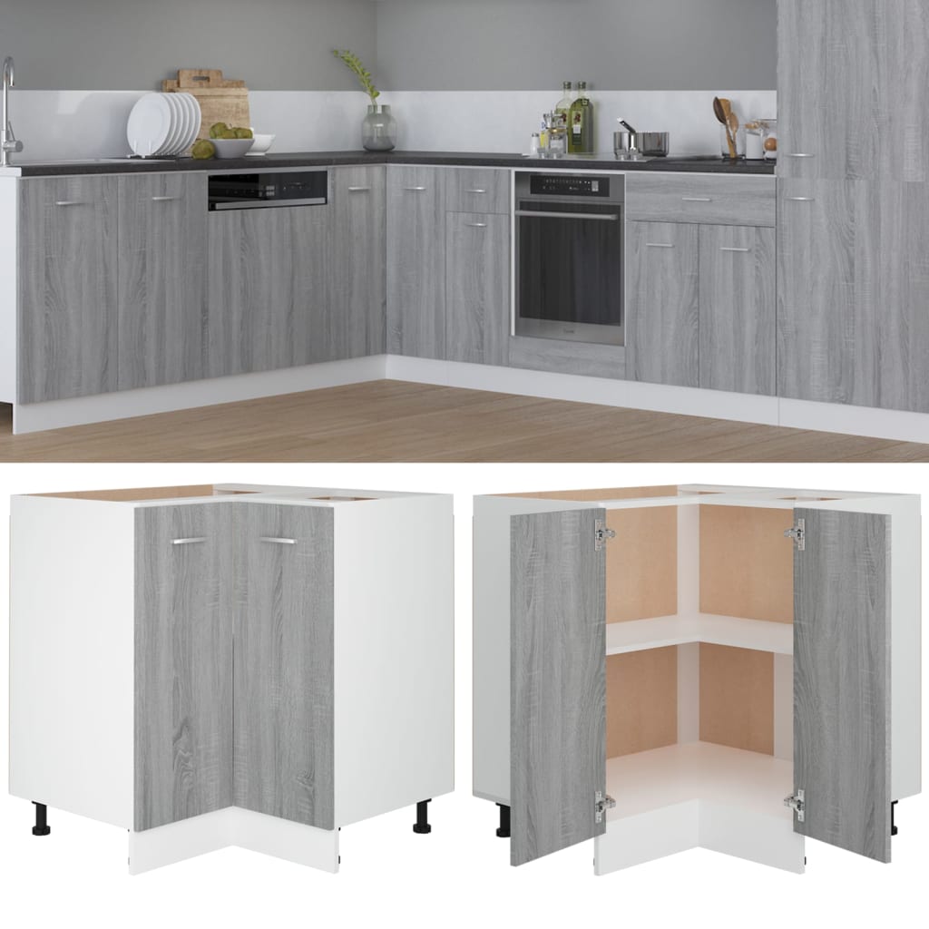 vidaXL Kitchen Cabinet Lyon Grey Sonoma 75.5x75.5x81.5 cm Engineered Wood