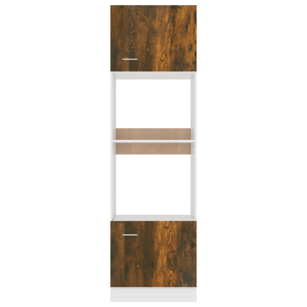 vidaXL Microwave Cabinet Lyon Smoked Oak 60x57x207 cm Engineered Wood
