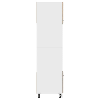 vidaXL Microwave Cabinet Lyon Smoked Oak 60x57x207 cm Engineered Wood