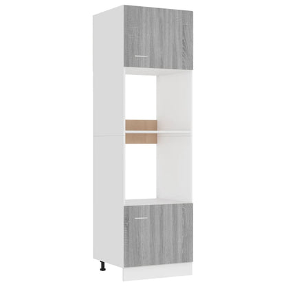 vidaXL Microwave Cabinet Lyon Grey Sonoma 60x57x207 cm Engineered Wood