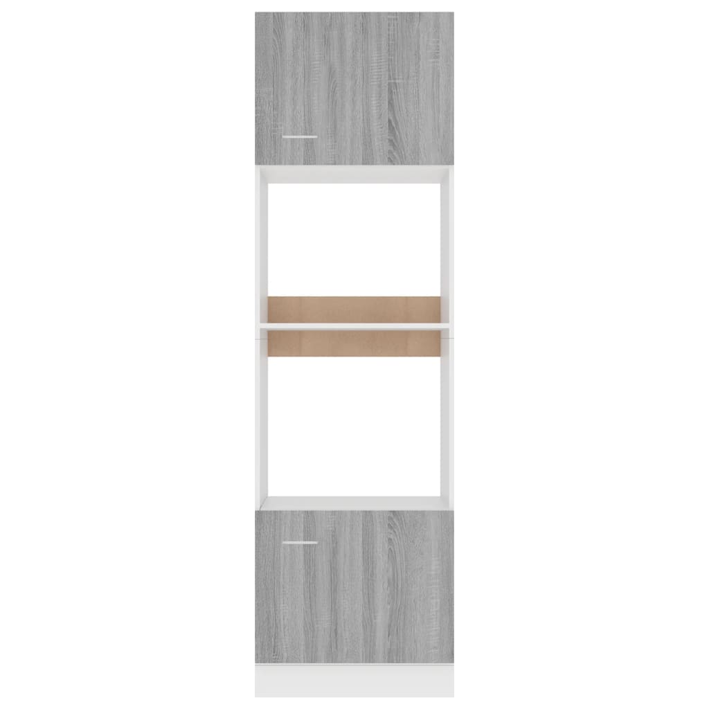vidaXL Microwave Cabinet Lyon Grey Sonoma 60x57x207 cm Engineered Wood