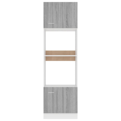 vidaXL Microwave Cabinet Lyon Grey Sonoma 60x57x207 cm Engineered Wood