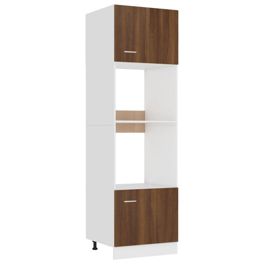 vidaXL Microwave Cabinet "Lyon" Brown Oak 60x57x207 cm Engineered Wood