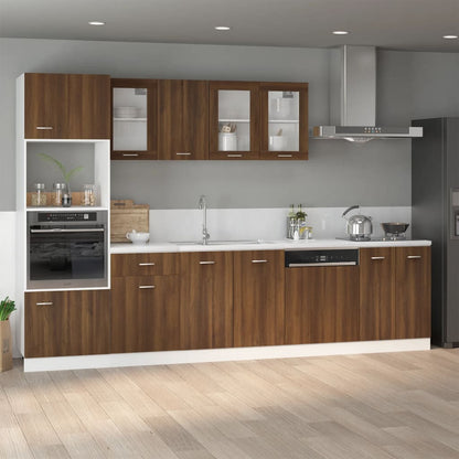 vidaXL Microwave Cabinet Lyon Brown Oak 60x57x207 cm Engineered Wood