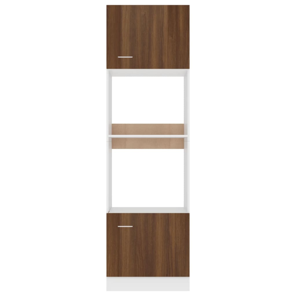 vidaXL Microwave Cabinet Lyon Brown Oak 60x57x207 cm Engineered Wood