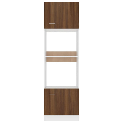 vidaXL Microwave Cabinet Lyon Brown Oak 60x57x207 cm Engineered Wood