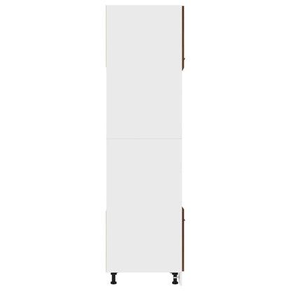 vidaXL Microwave Cabinet Lyon Brown Oak 60x57x207 cm Engineered Wood