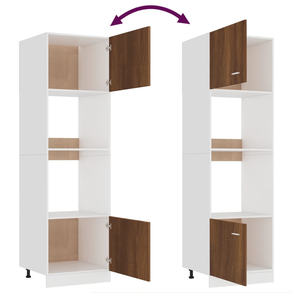 vidaXL Microwave Cabinet Lyon Brown Oak 60x57x207 cm Engineered Wood