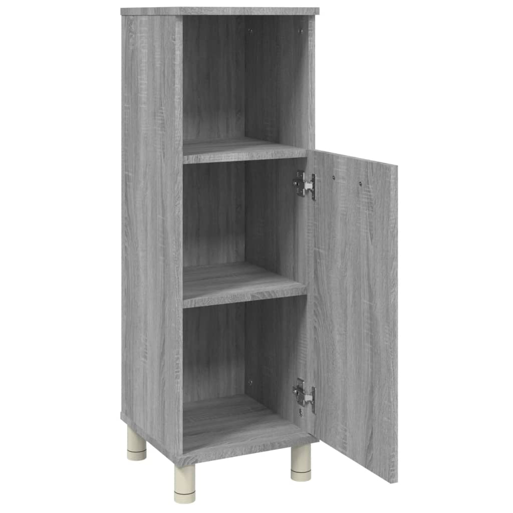 vidaXL Bathroom Cabinet Grey Sonoma 30x30x95 cm Engineered Wood