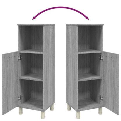 vidaXL Bathroom Cabinet Grey Sonoma 30x30x95 cm Engineered Wood