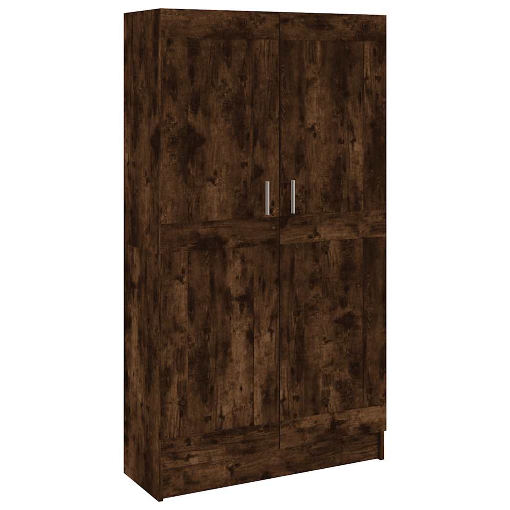 vidaXL Book Cabinet Smoked Oak 82,5x30,5x150 cm Engineered Wood