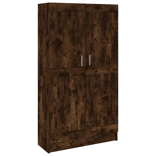 vidaXL Book Cabinet Smoked Oak 82,5x30,5x150 cm Engineered Wood