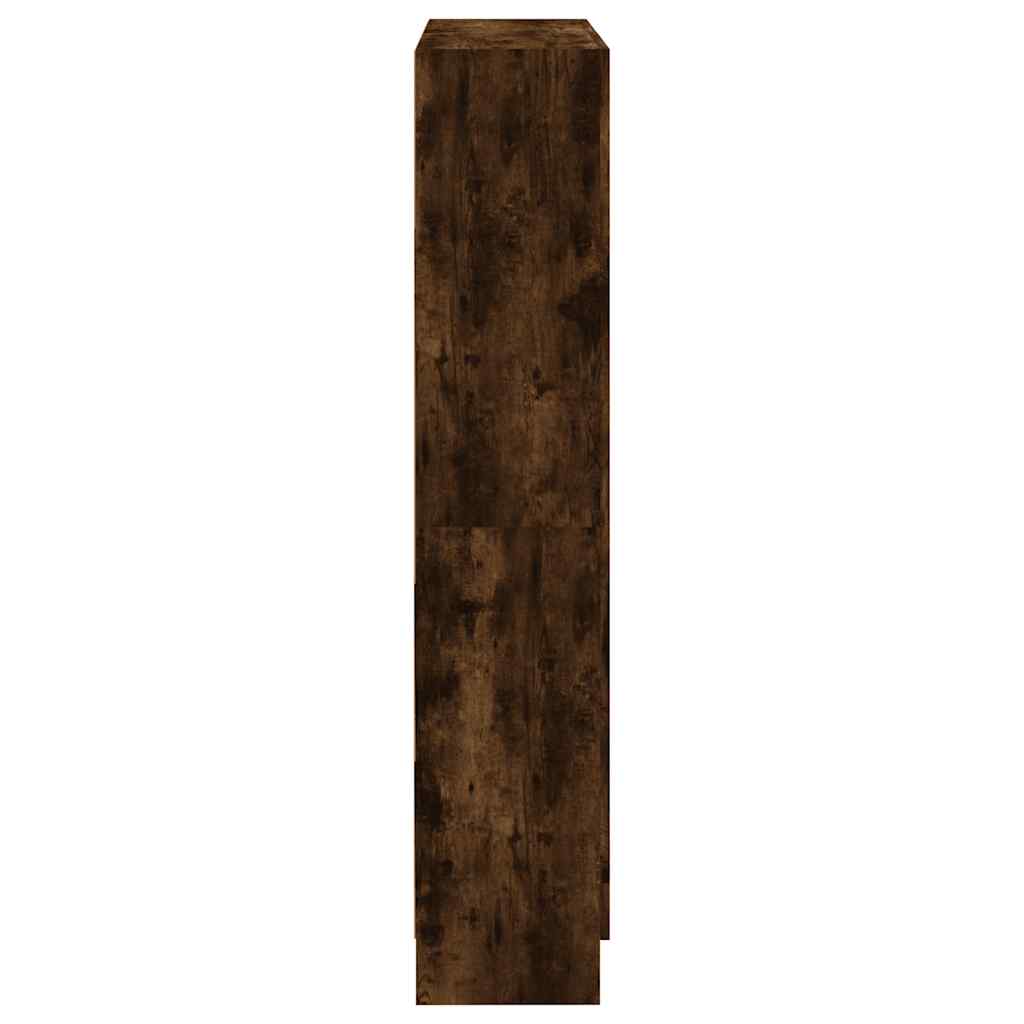 vidaXL Book Cabinet Smoked Oak 82,5x30,5x150 cm Engineered Wood