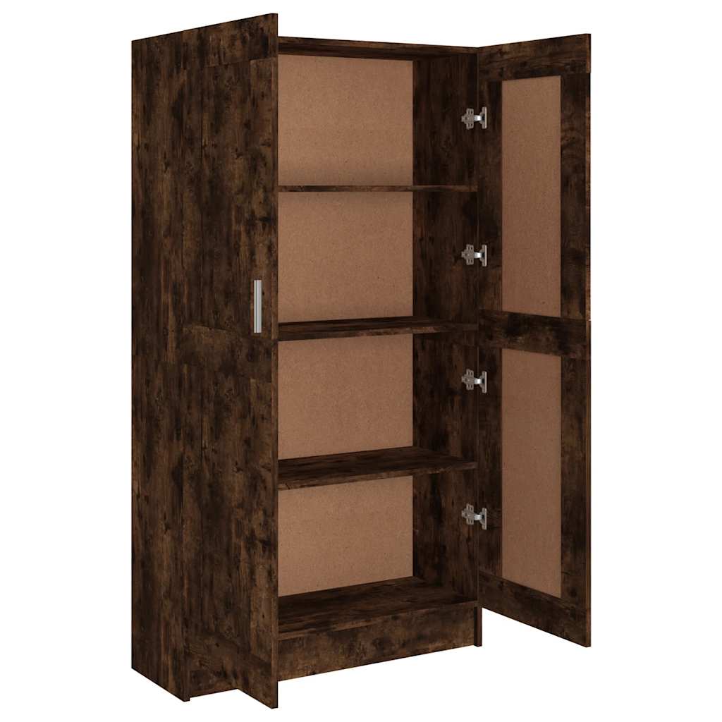vidaXL Book Cabinet Smoked Oak 82,5x30,5x150 cm Engineered Wood