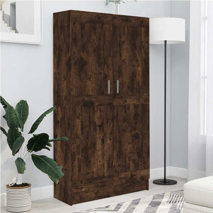 vidaXL Book Cabinet Smoked Oak 82,5x30,5x150 cm Engineered Wood