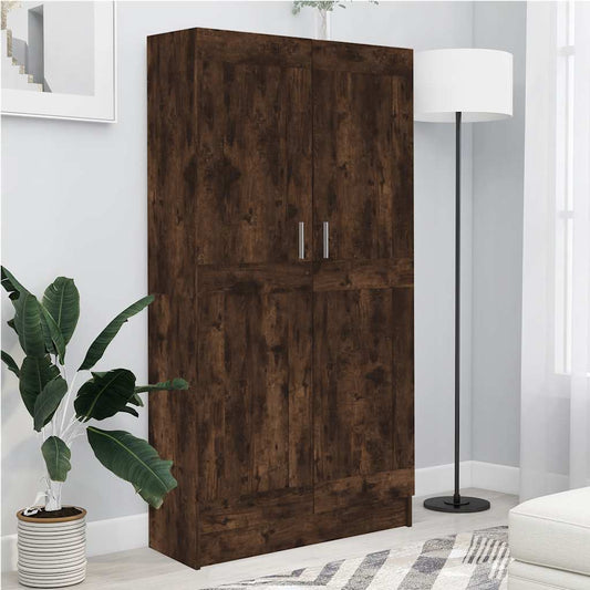 vidaXL Book Cabinet Smoked Oak 82,5x30,5x150 cm Engineered Wood