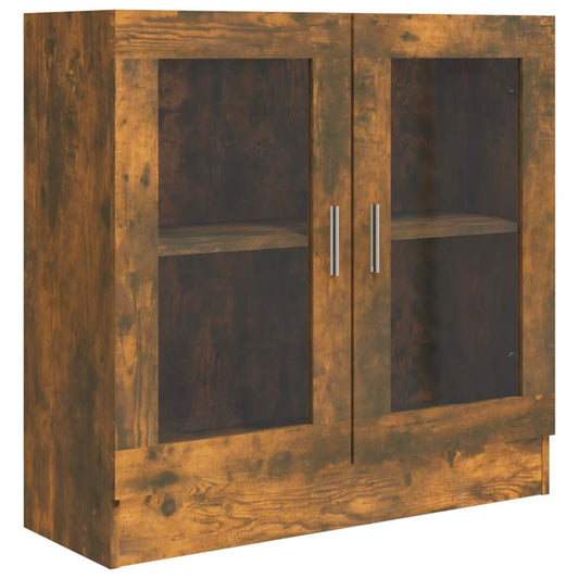 vidaXL Vitrine Cabinet Smoked Oak 82,5x30,5x80 cm Engineered Wood