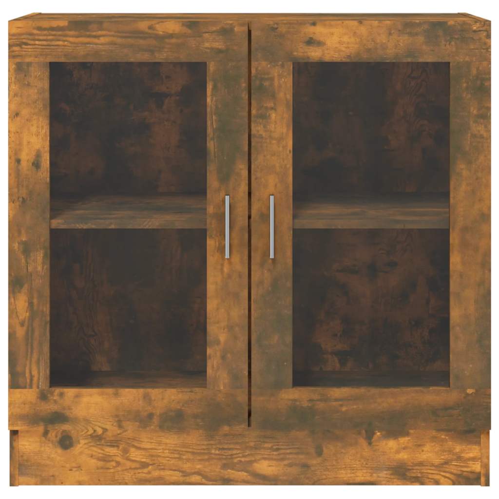vidaXL Vitrine Cabinet Smoked Oak 82,5x30,5x80 cm Engineered Wood