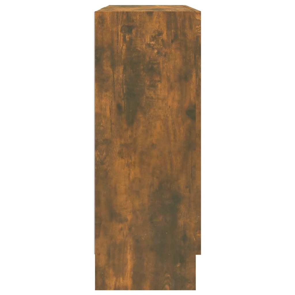 vidaXL Vitrine Cabinet Smoked Oak 82,5x30,5x80 cm Engineered Wood