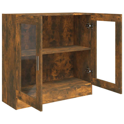 vidaXL Vitrine Cabinet Smoked Oak 82,5x30,5x80 cm Engineered Wood