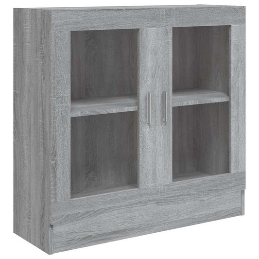 vidaXL Vitrine Cabinet Grey Sonoma 82,5x30,5x80 cm Engineered Wood