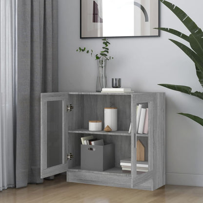 vidaXL Vitrine Cabinet Grey Sonoma 82.5x30.5x80 cm Engineered Wood