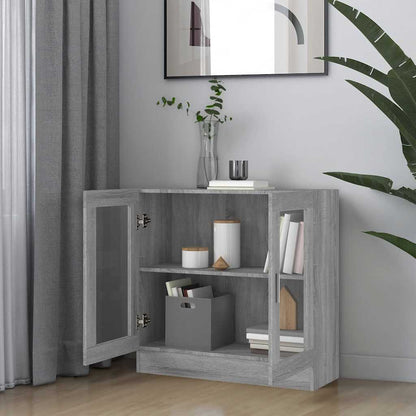 vidaXL Vitrine Cabinet Grey Sonoma 82,5x30,5x80 cm Engineered Wood