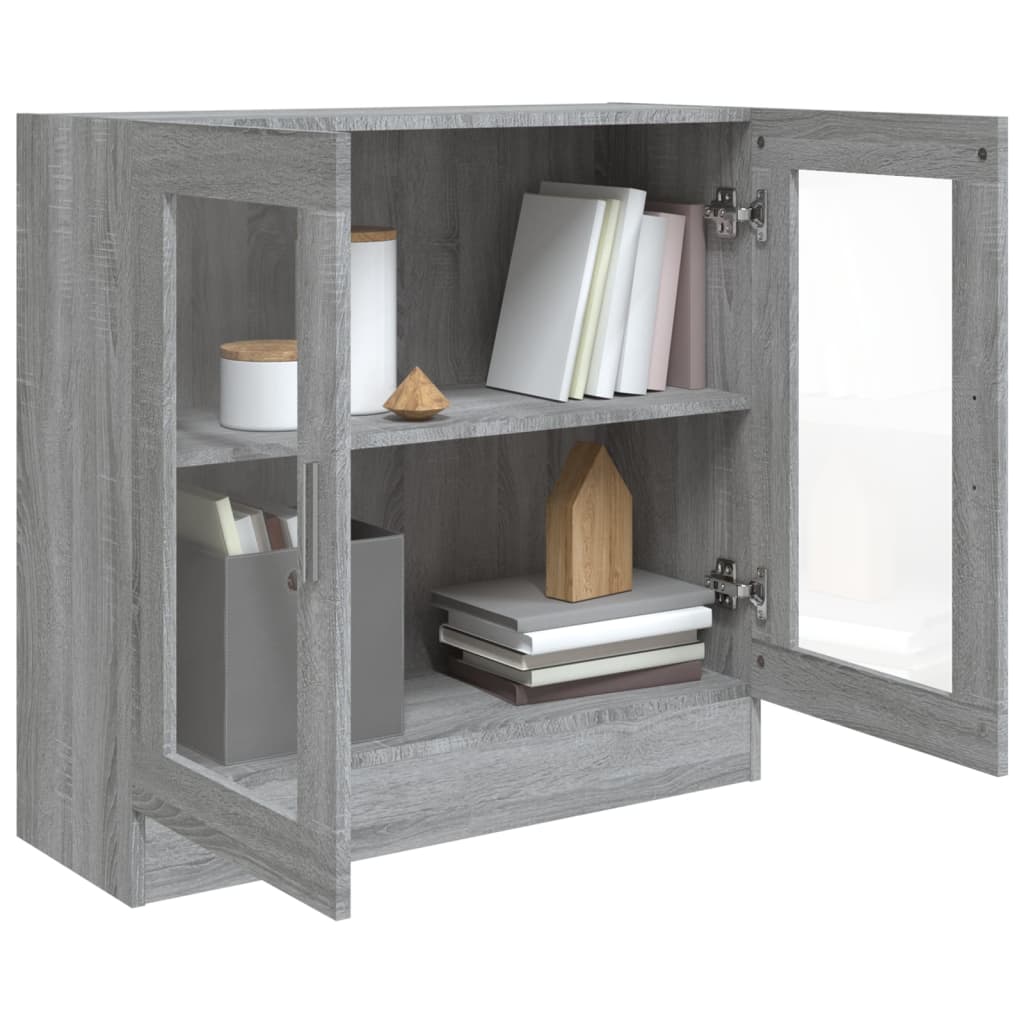 vidaXL Vitrine Cabinet Grey Sonoma 82.5x30.5x80 cm Engineered Wood