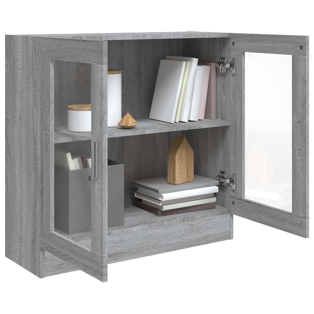 vidaXL Vitrine Cabinet Grey Sonoma 82,5x30,5x80 cm Engineered Wood
