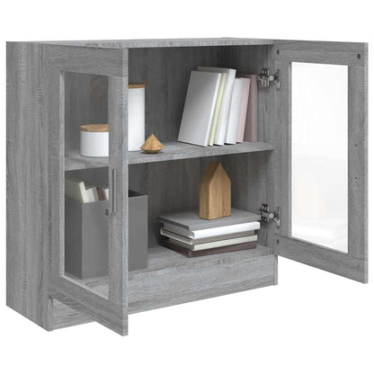 vidaXL Vitrine Cabinet Grey Sonoma 82,5x30,5x80 cm Engineered Wood
