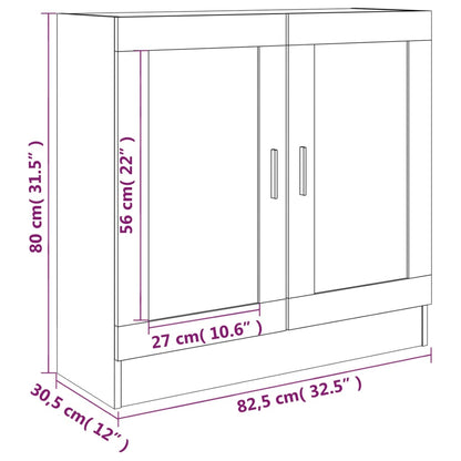vidaXL Vitrine Cabinet Grey Sonoma 82.5x30.5x80 cm Engineered Wood