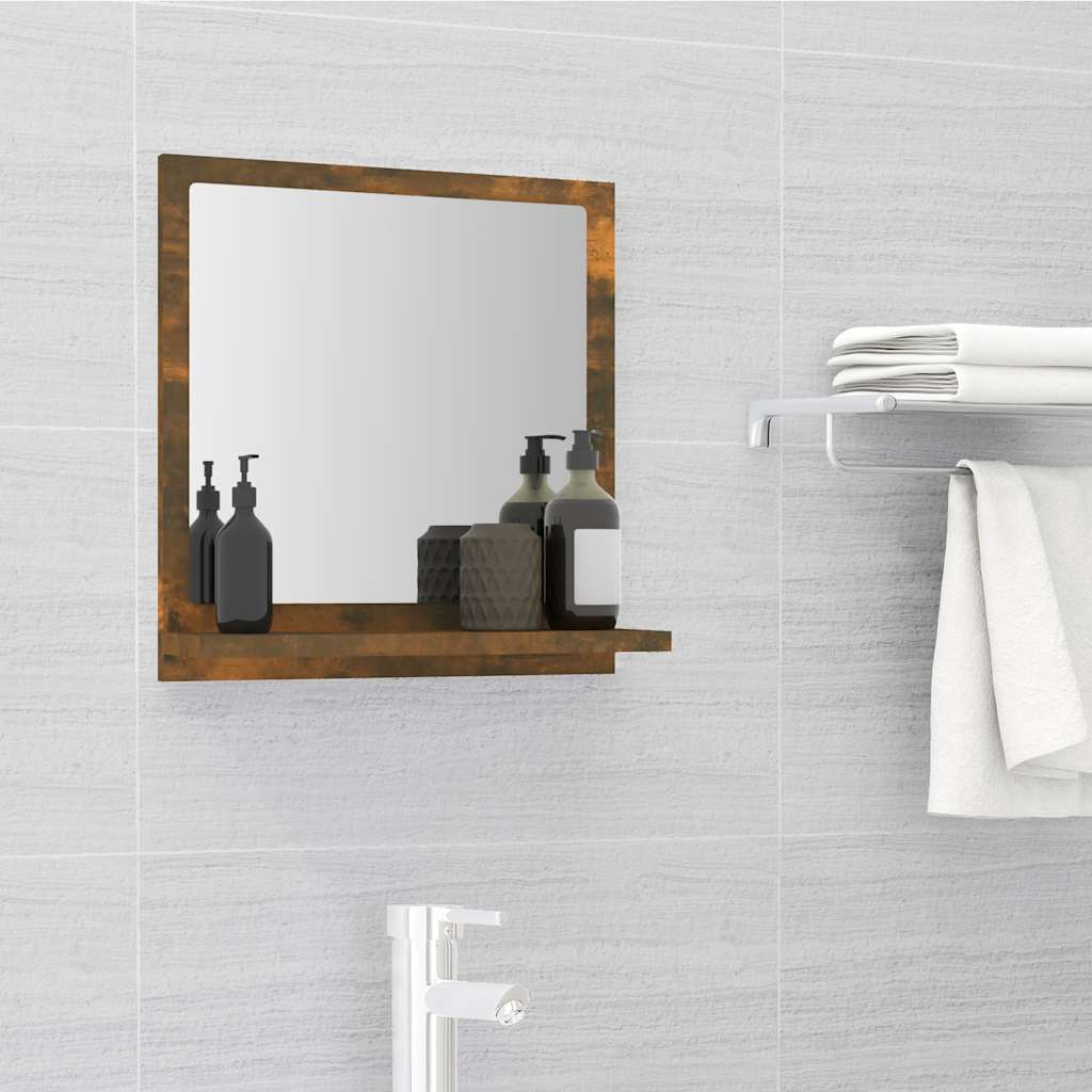 vidaXL Bathroom Mirror Smoked Oak 40x10,5x37 cm Engineered Wood