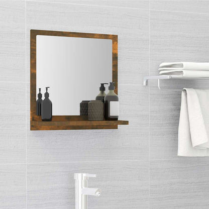 vidaXL Bathroom Mirror Smoked Oak 40x10,5x37 cm Engineered Wood