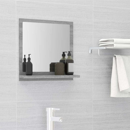 vidaXL Bathroom Mirror Grey Sonoma 40x10,5x37 cm Engineered Wood