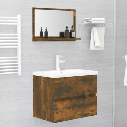 vidaXL Bathroom Mirror Smoked Oak 60x10,5x37 cm Engineered Wood