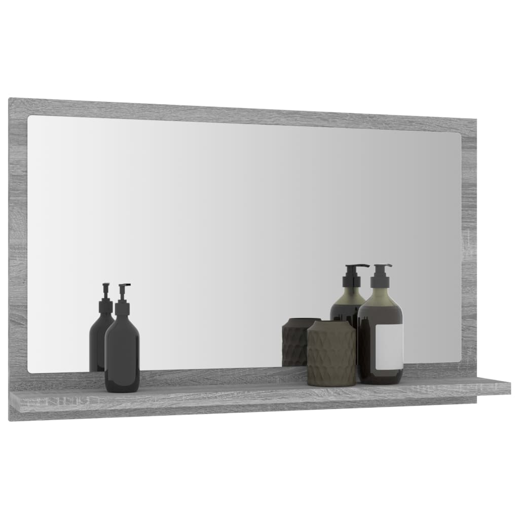 vidaXL Bathroom Mirror Grey Sonoma 60x10.5x37 cm Engineered Wood