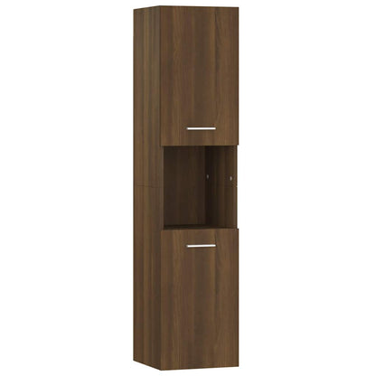 vidaXL Bathroom Cabinet Brown Oak 30x30x130 cm Engineered Wood