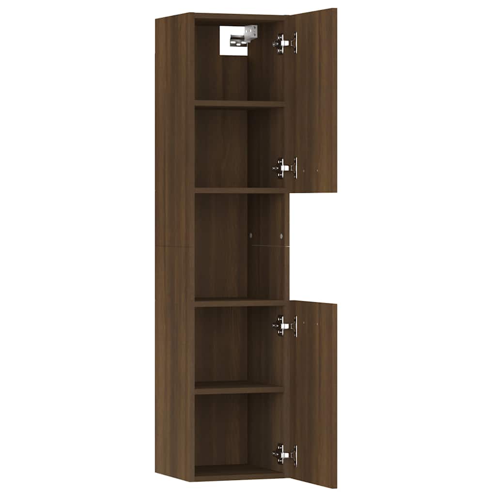 vidaXL Bathroom Cabinet Brown Oak 30x30x130 cm Engineered Wood