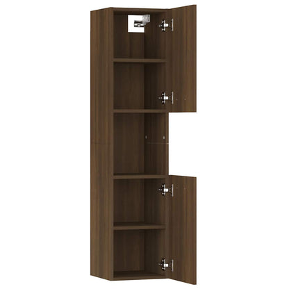 vidaXL Bathroom Cabinet Brown Oak 30x30x130 cm Engineered Wood
