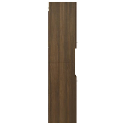 vidaXL Bathroom Cabinet Brown Oak 30x30x130 cm Engineered Wood