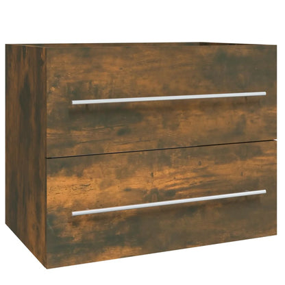 vidaXL Sink Cabinet Smoked Oak 60x38,5x48 cm Engineered Wood