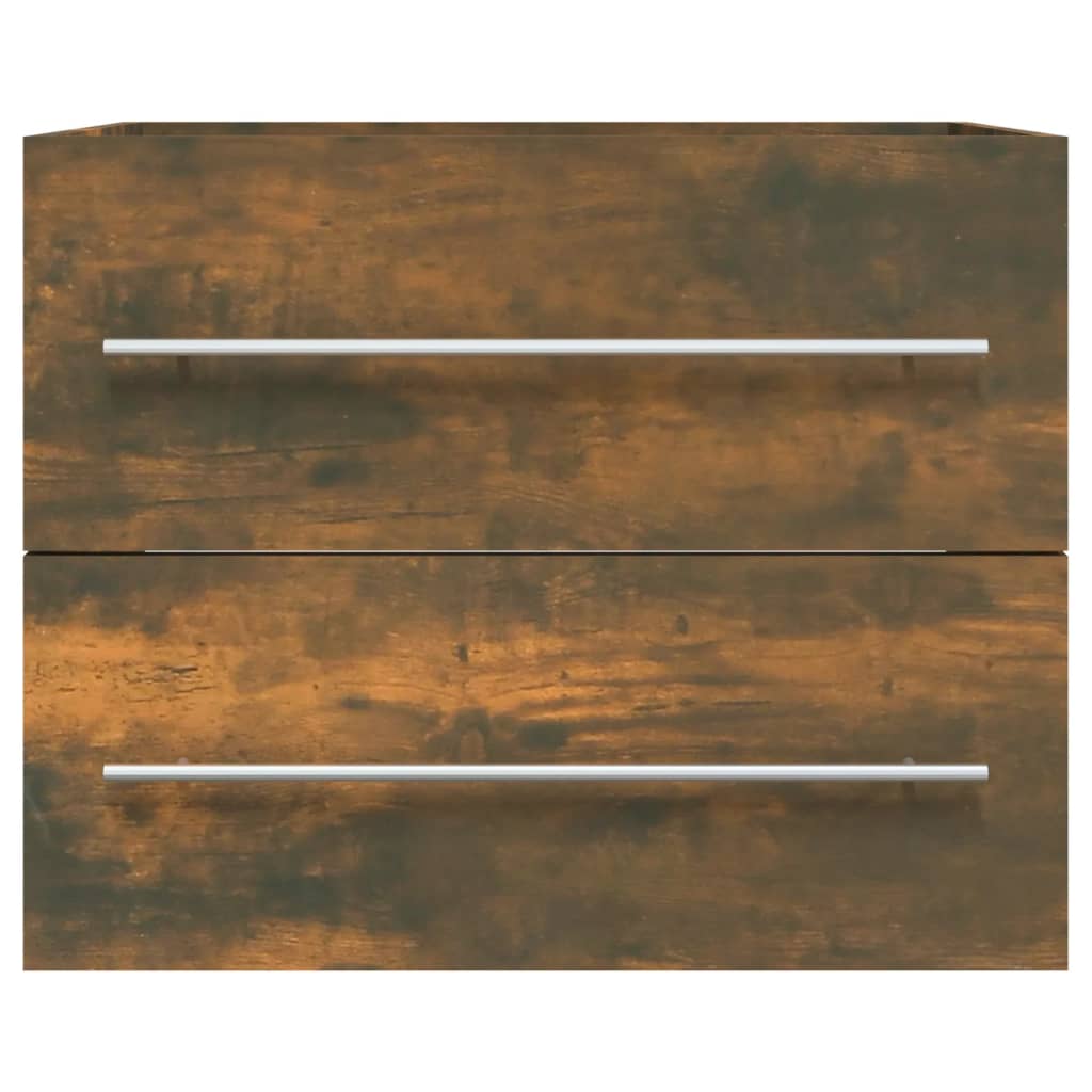 vidaXL Sink Cabinet Smoked Oak 60x38,5x48 cm Engineered Wood