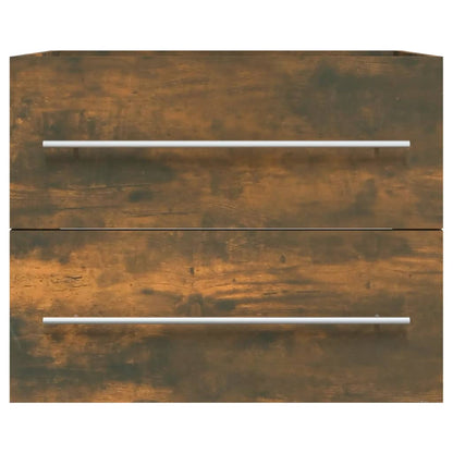 vidaXL Sink Cabinet Smoked Oak 60x38,5x48 cm Engineered Wood