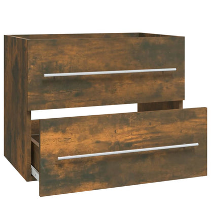 vidaXL Sink Cabinet Smoked Oak 60x38,5x48 cm Engineered Wood