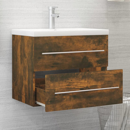 vidaXL Sink Cabinet Smoked Oak 60x38,5x48 cm Engineered Wood